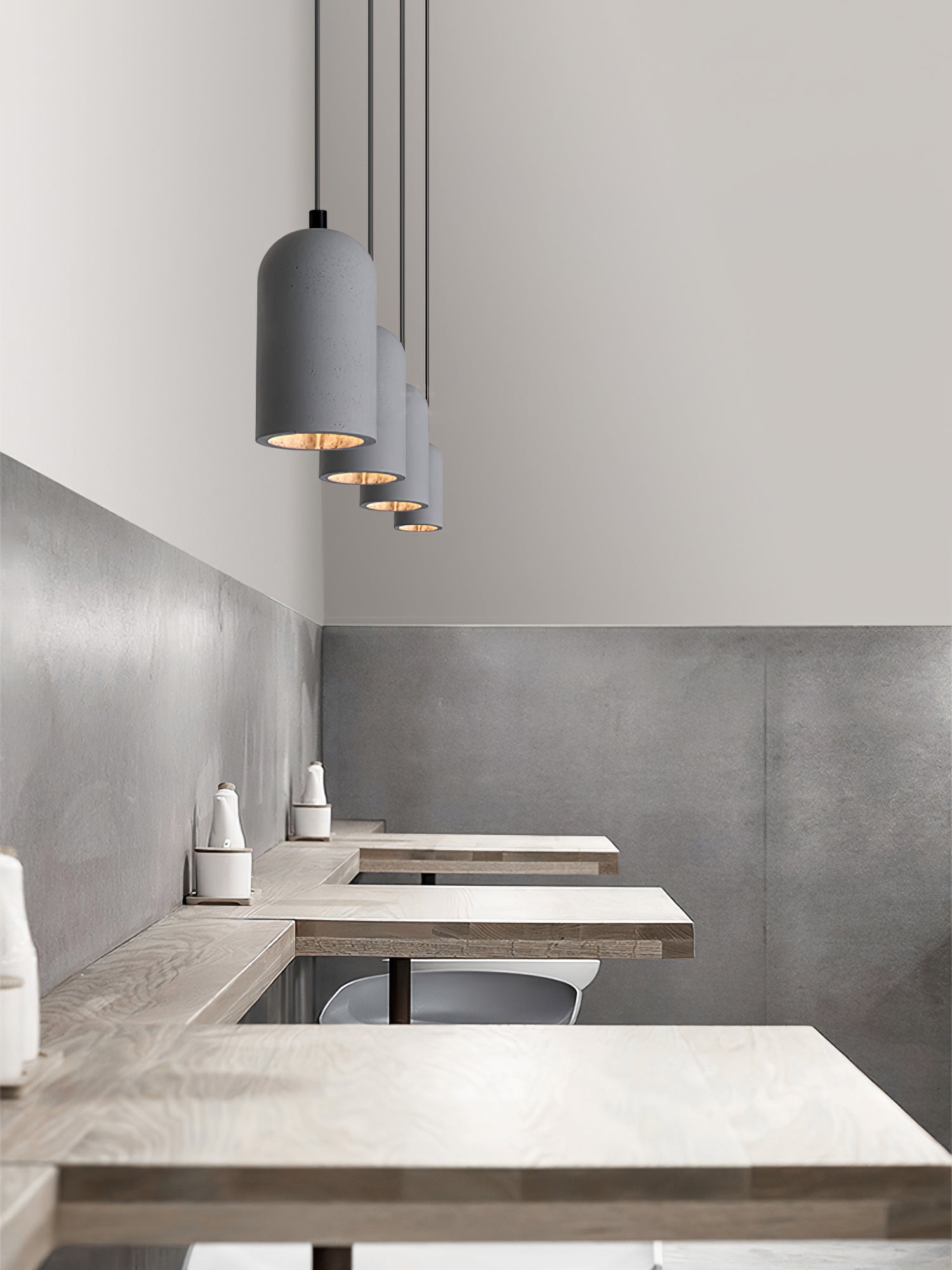 Modern Industrial Concrete Pendant Lamp Minimalist Hanging Light for Kitchen and Dining Room