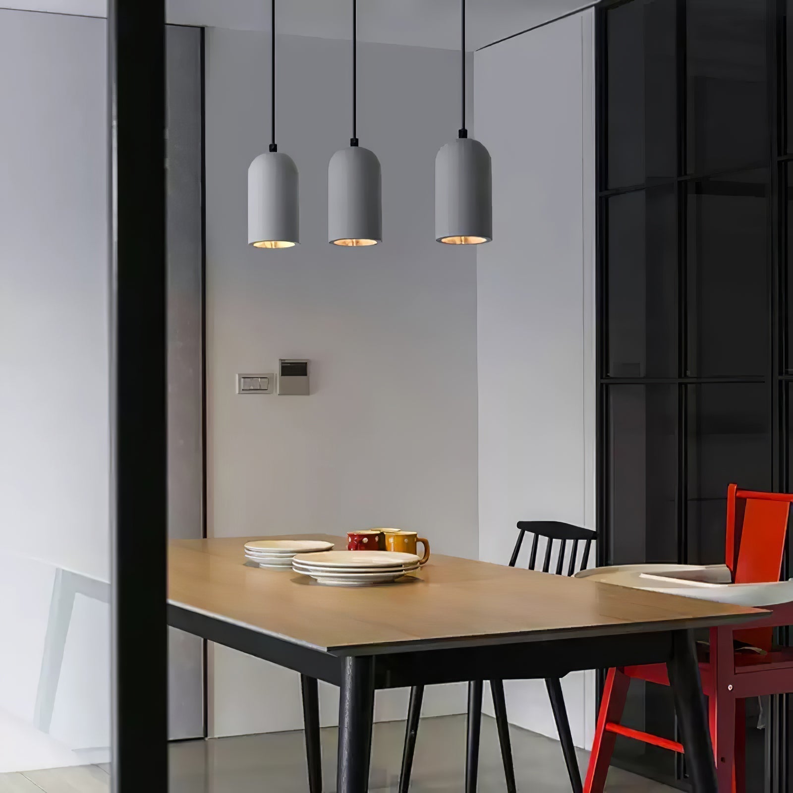 Modern Industrial Concrete Pendant Lamp Minimalist Hanging Light for Kitchen and Dining Room