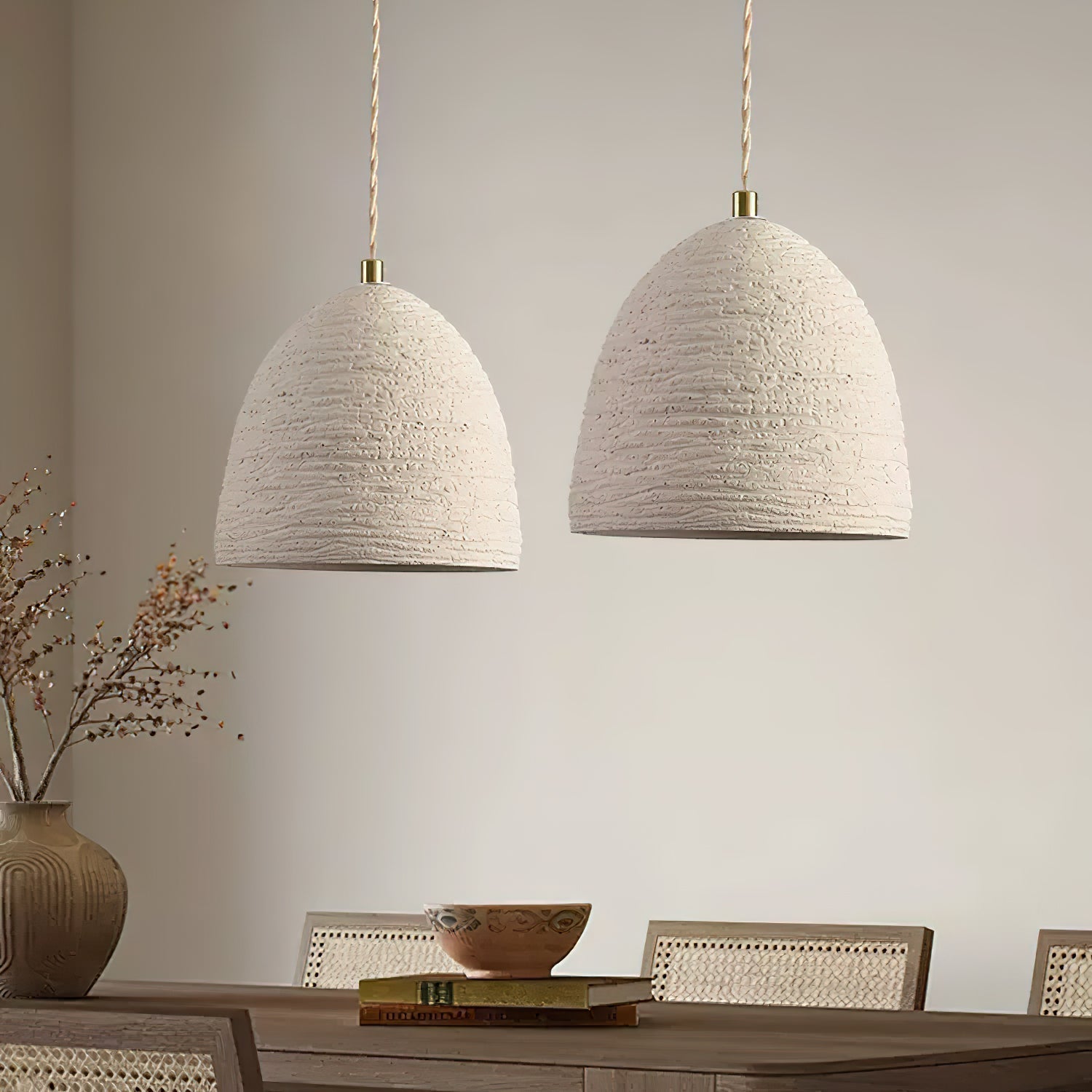 Modern Industrial Concrete Pendant Light Minimalist Microcement Hanging Lamp for Dining Room