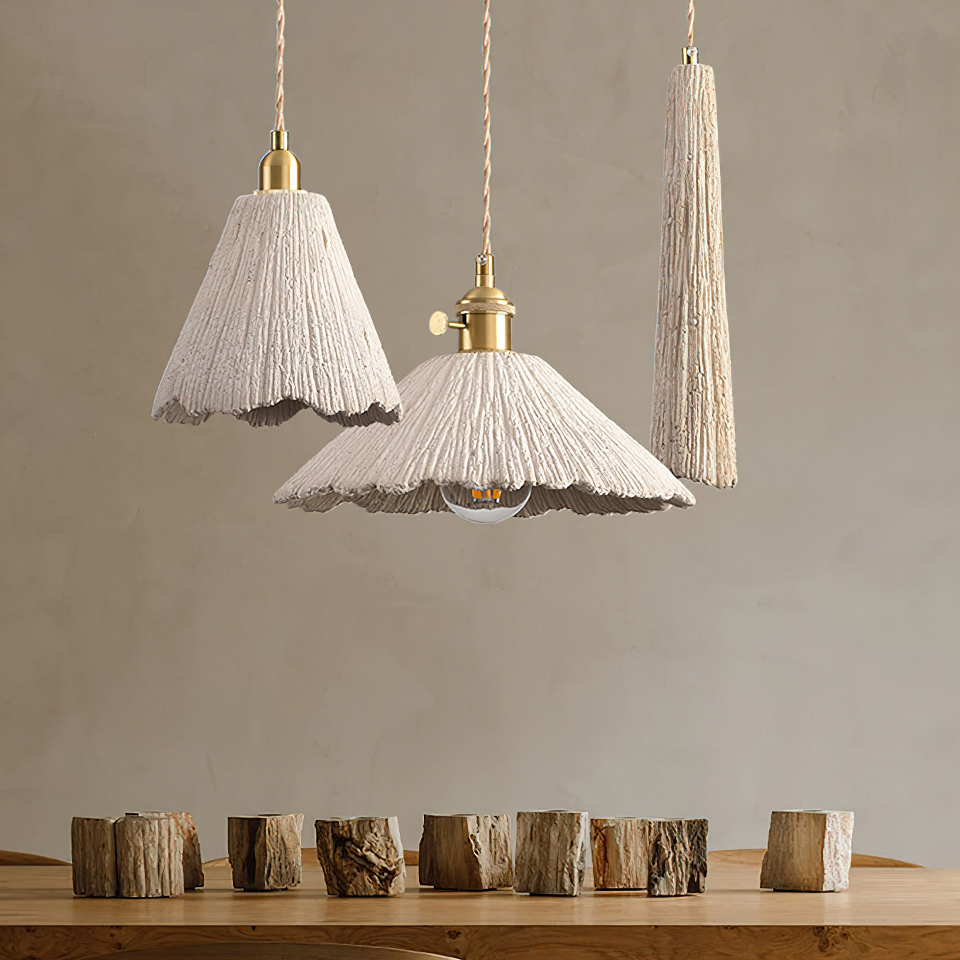 Modern Industrial Concrete Pendant Light Minimalist Microcement Hanging Lamp for Dining Room