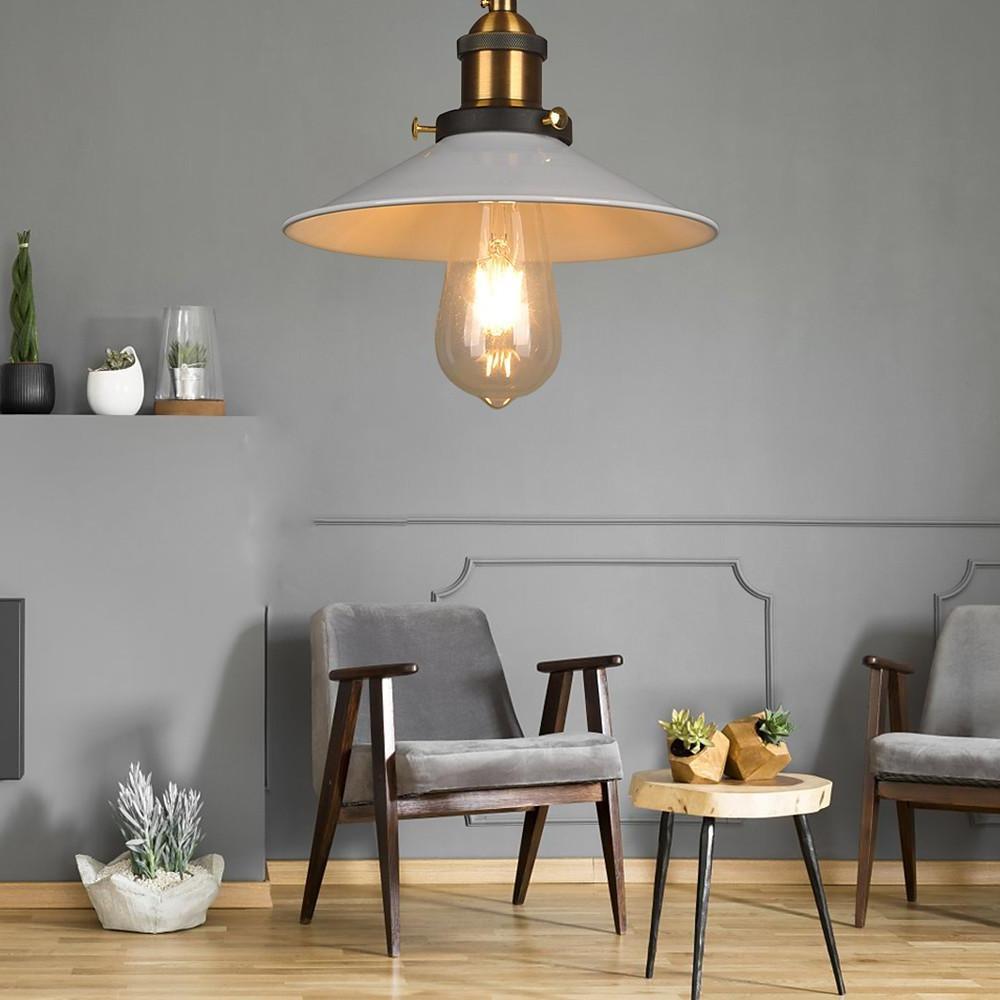 Modern Industrial Cone Metal Pendant Light Adjustable Hanging Ceiling Lamp for Kitchen and Dining Room
