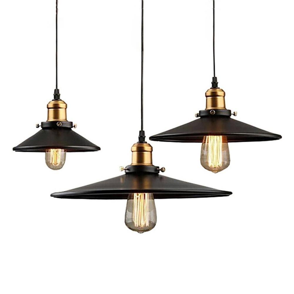 Modern Industrial Cone Metal Pendant Light Adjustable Hanging Ceiling Lamp for Kitchen and Dining Room