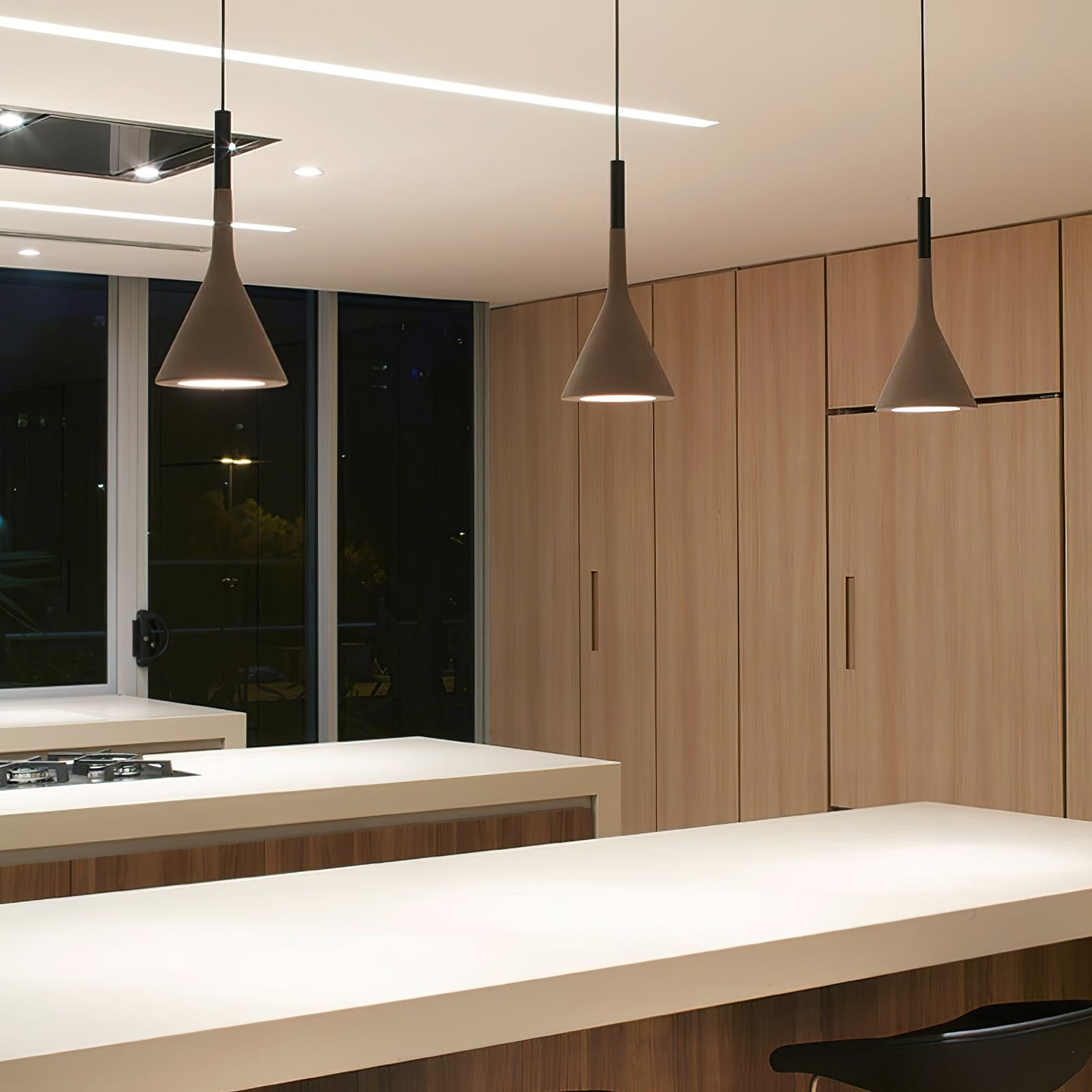 Modern Industrial Conical Concrete Pendant Light Minimalist Cement Drop Lamp for Kitchen and Dining