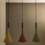 Modern Industrial Conical Concrete Pendant Light Minimalist Cement Drop Lamp for Kitchen and Dining
