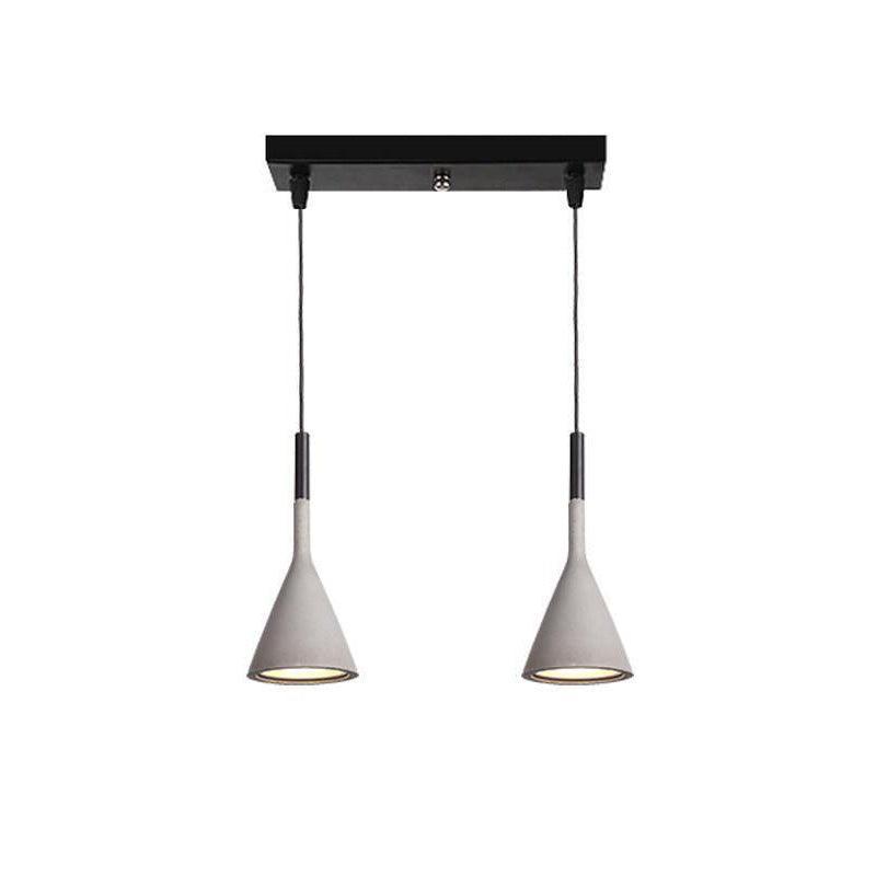 Modern Industrial Conical Concrete Pendant Light Minimalist Cement Drop Lamp for Kitchen and Dining