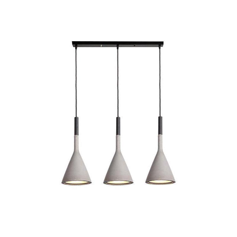 Modern Industrial Conical Concrete Pendant Light Minimalist Cement Drop Lamp for Kitchen and Dining