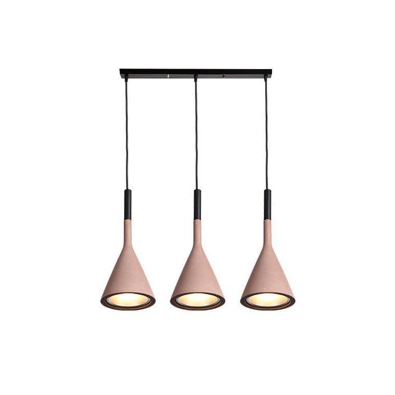 Modern Industrial Conical Concrete Pendant Light Minimalist Cement Drop Lamp for Kitchen and Dining