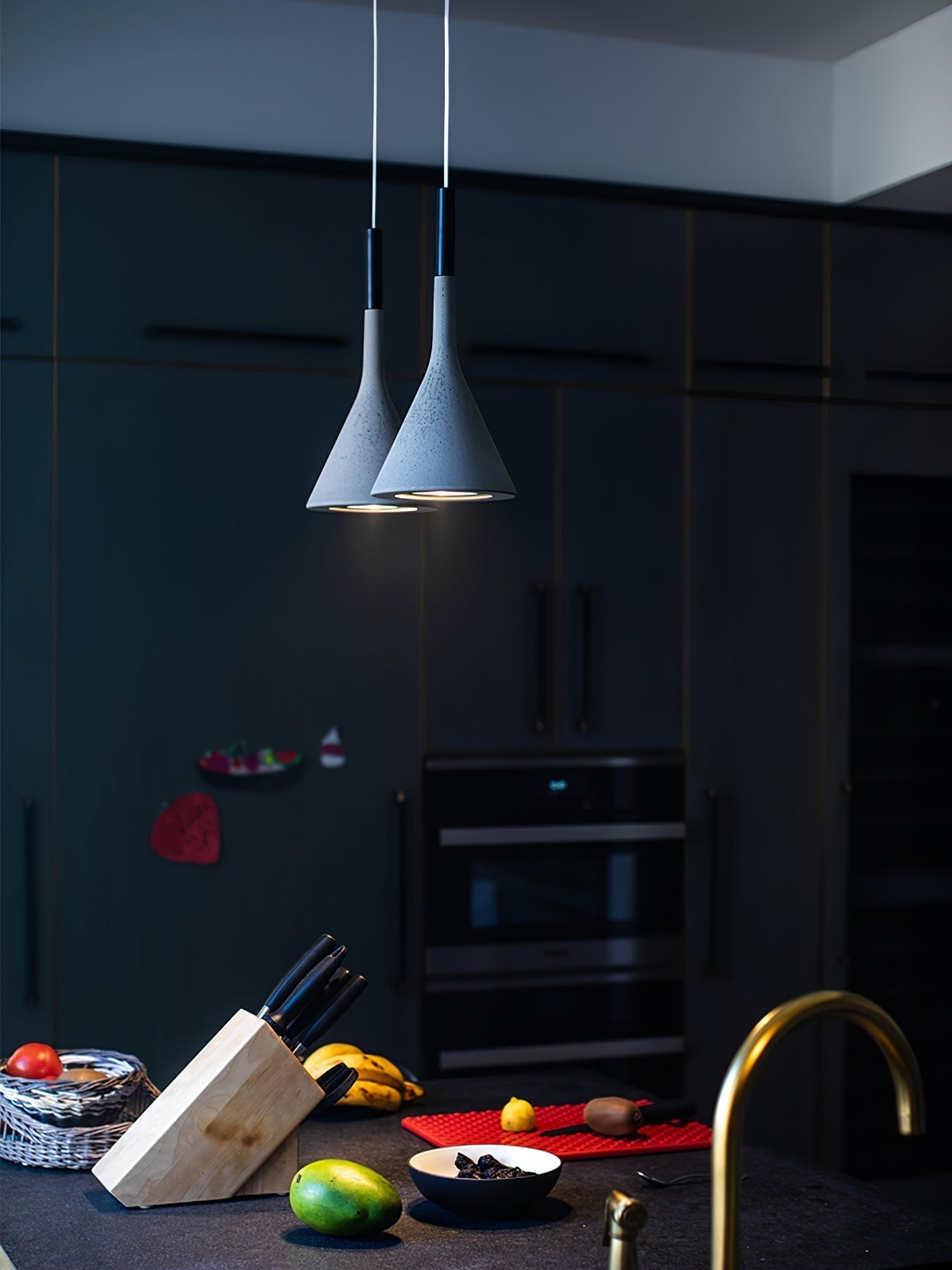 Modern Industrial Conical Concrete Pendant Light Minimalist Cement Drop Lamp for Kitchen and Dining
