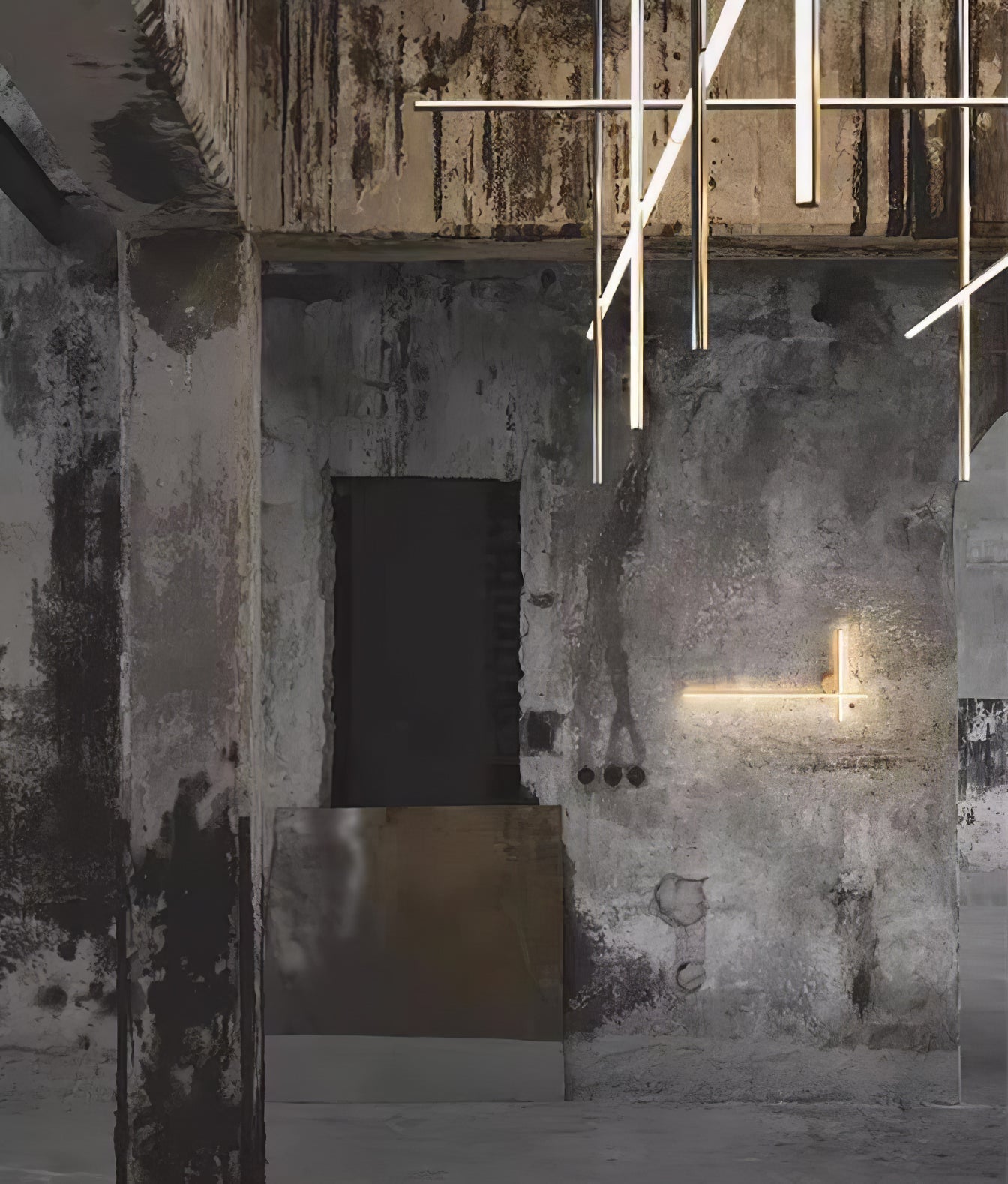 Modern Industrial Coordinates LED Wall Sconce with Minimalist Geometric Design