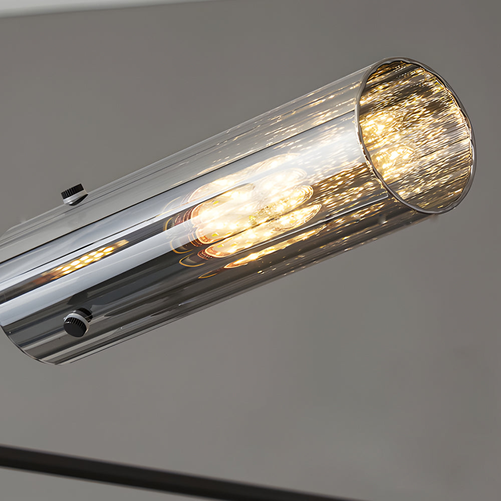 Modern Industrial Copper Sputnik Chandelier Linear Pendant Ceiling Light for Dining Room and Living Room