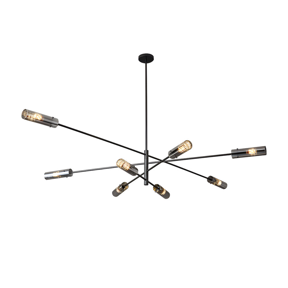 Modern Industrial Copper Sputnik Chandelier Linear Pendant Ceiling Light for Dining Room and Living Room