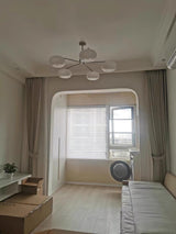 Modern Industrial Crown Chandelier Ceiling Light with White Glass Globes