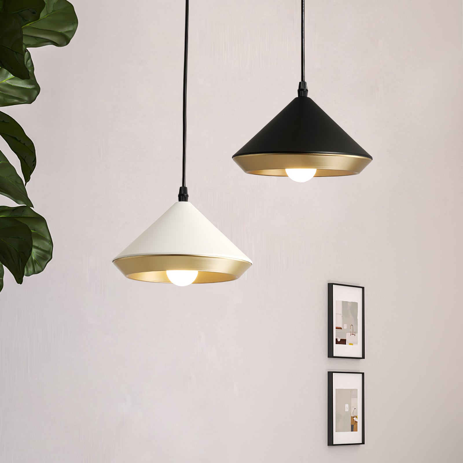 Modern Industrial Dome Pendant Light with Brushed Interior for Directional Ceiling Lighting