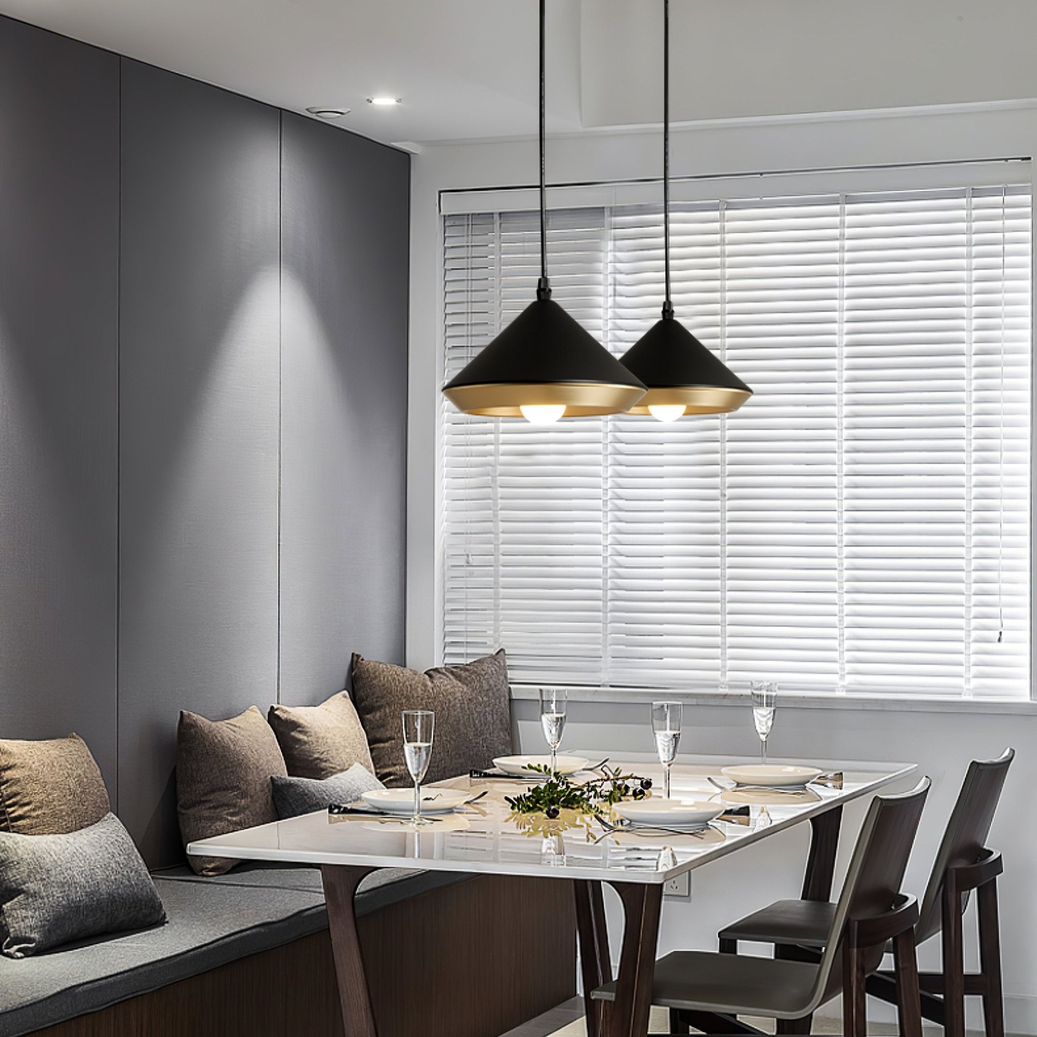 Modern Industrial Dome Pendant Light with Brushed Interior for Directional Ceiling Lighting