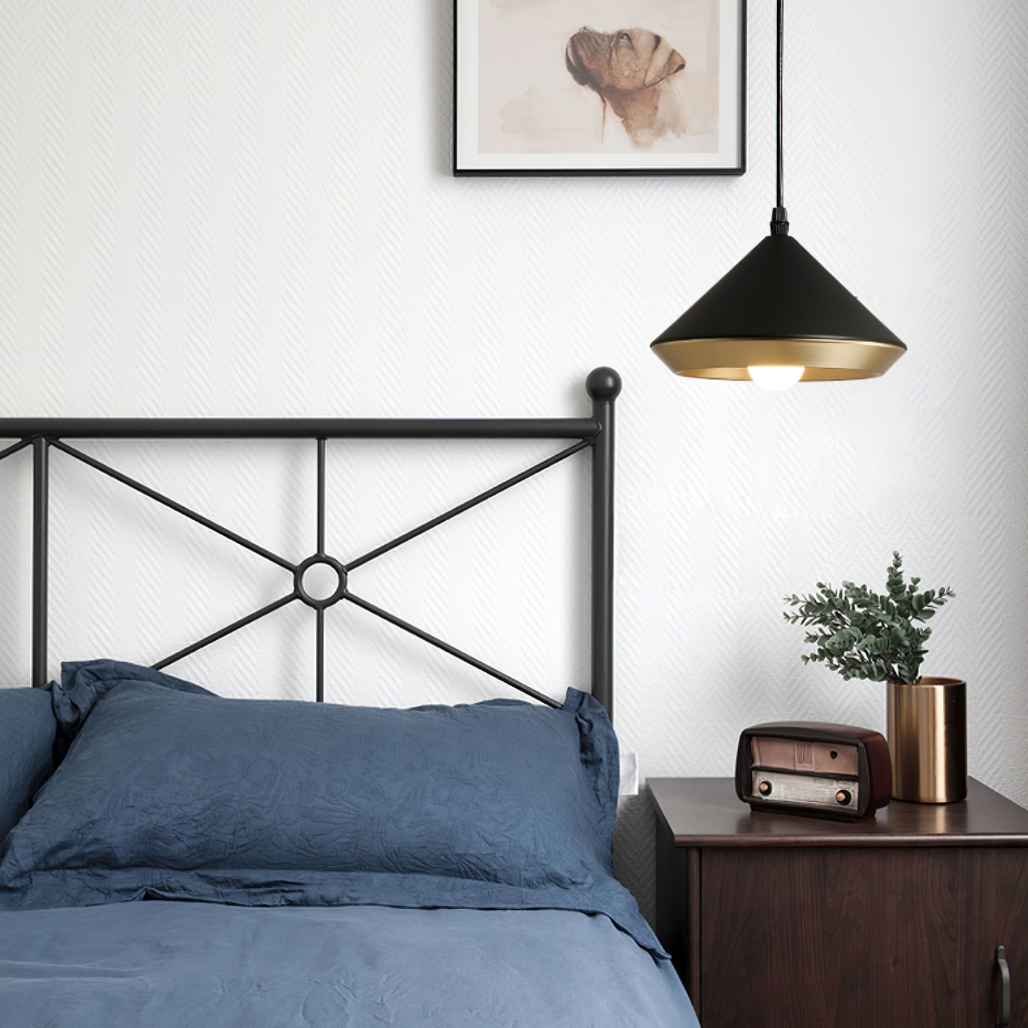 Modern Industrial Dome Pendant Light with Brushed Interior for Directional Ceiling Lighting