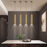 Modern Industrial Linear LED Pendant Light for Kitchen Island Minimalist Metal Cylinder Hanging Lamp