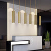 Modern Industrial Linear LED Pendant Light for Kitchen Island Minimalist Metal Cylinder Hanging Lamp