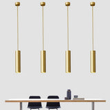Modern Industrial Linear LED Pendant Light for Kitchen Island Minimalist Metal Cylinder Hanging Lamp