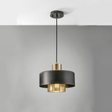 Modern Industrial Metal Pendant Light with Perforated Copper Shade and Adjustable Black Hanging Fixture