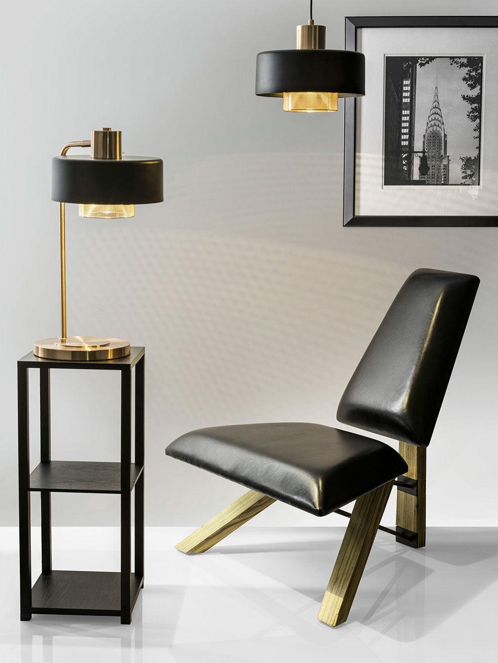 Modern Industrial Metal Pendant Light with Perforated Copper Shade and Adjustable Black Hanging Fixture