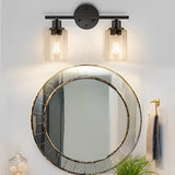 Modern Industrial Plug In Glass Wall Sconce for Bathroom Vanity and Bedroom Mirror Lighting