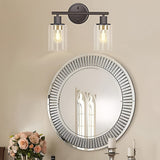 Modern Industrial Plug In Glass Wall Sconce for Bathroom Vanity and Bedroom Mirror Lighting