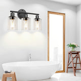 Modern Industrial Plug In Glass Wall Sconce for Bathroom Vanity and Bedroom Mirror Lighting
