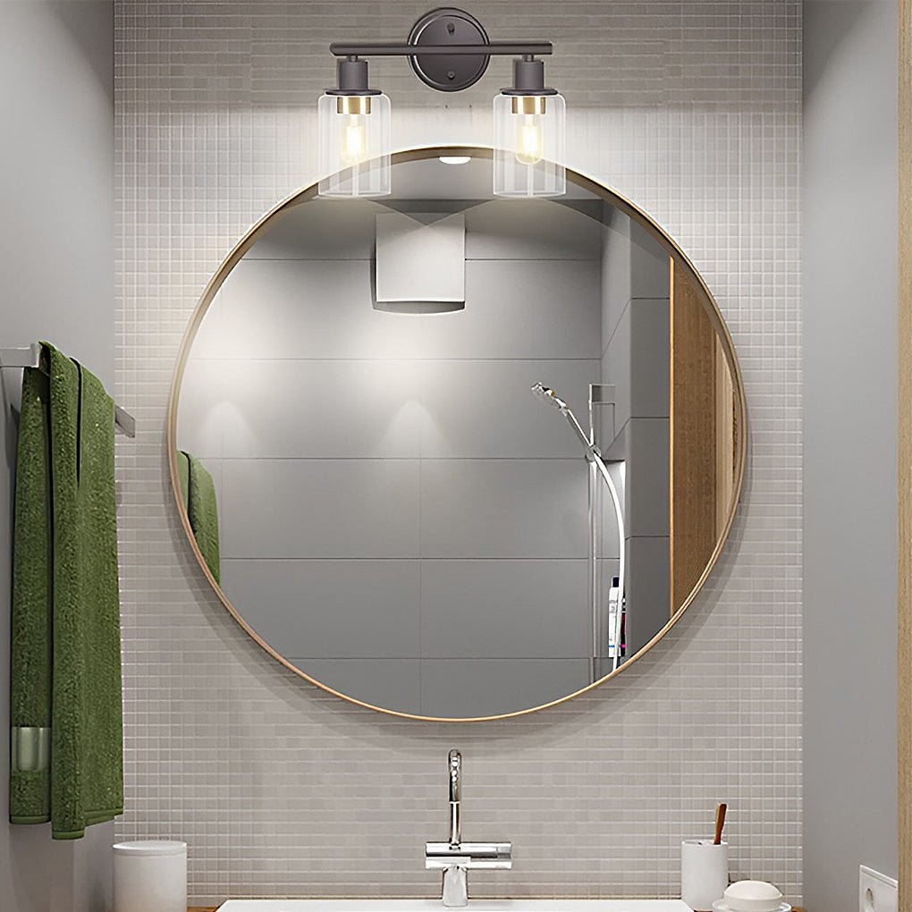 Modern Industrial Plug In Glass Wall Sconce for Bathroom Vanity and Bedroom Mirror Lighting