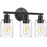 Modern Industrial Plug In Glass Wall Sconce for Bathroom Vanity and Bedroom Mirror Lighting