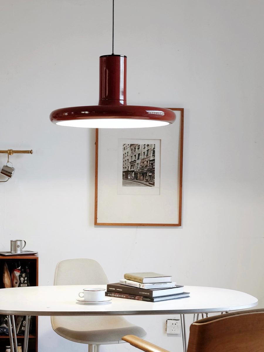 Modern Industrial Red Aluminum Pendant Light for Kitchen Island and Dining Room