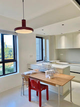 Modern Industrial Red Aluminum Pendant Light for Kitchen Island and Dining Room