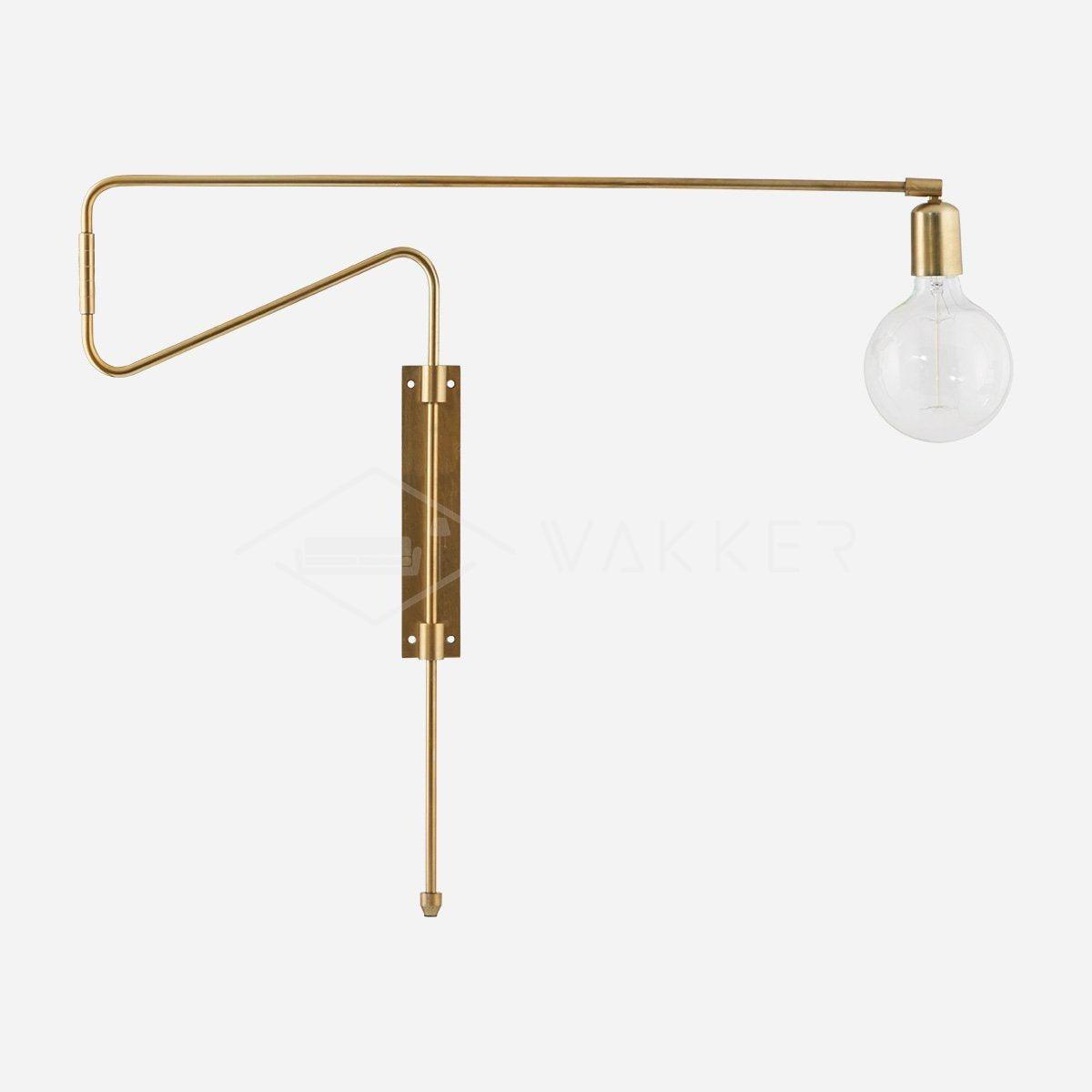 Modern Industrial Rotating Swing Arm Wall Sconce Set of 2 Brass and Black Adjustable Lamp