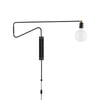 Modern Industrial Rotating Swing Arm Wall Sconce Set of 2 Brass and Black Adjustable Lamp