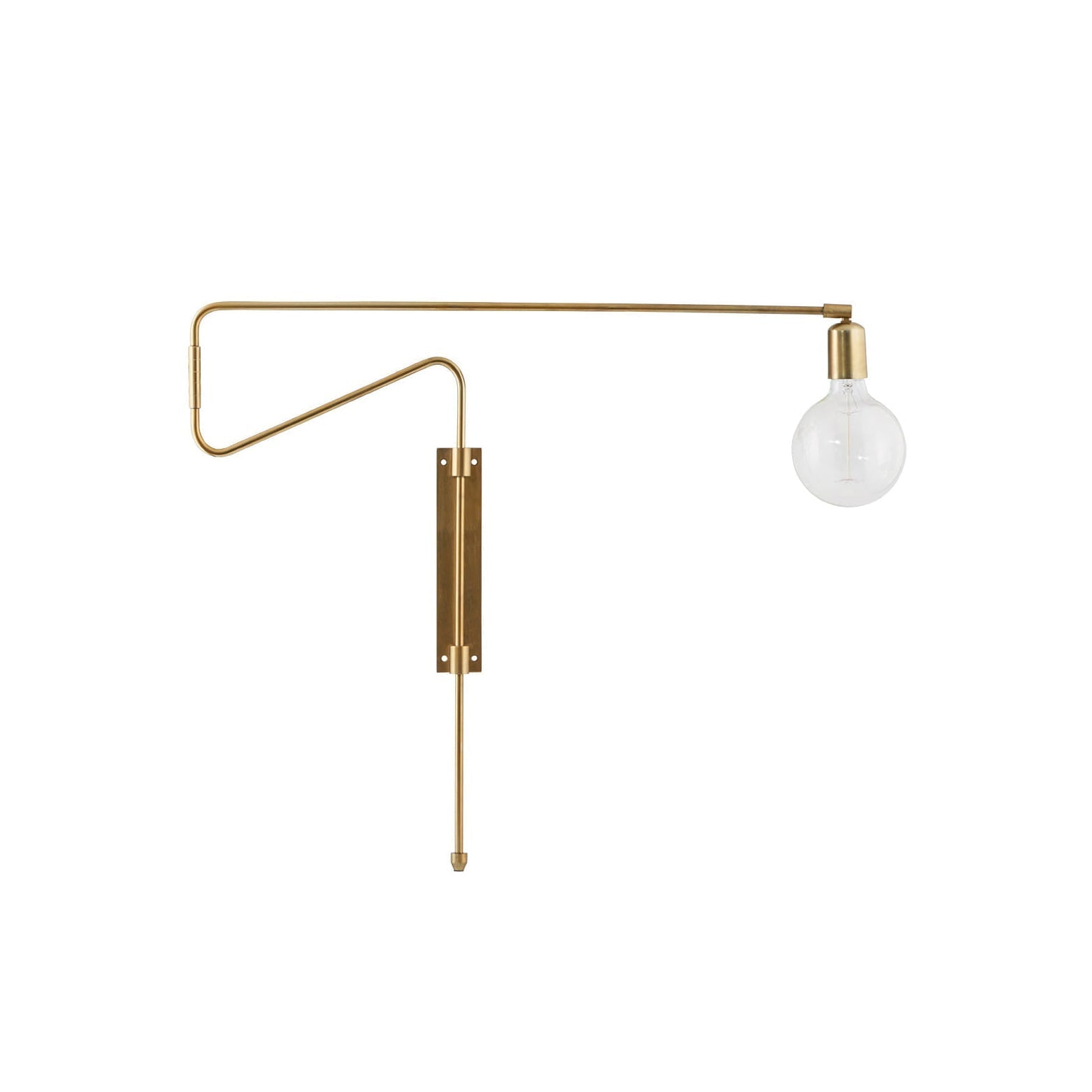 Modern Industrial Rotating Swing Arm Wall Sconce Set of 2 Brass and Black Adjustable Lamp