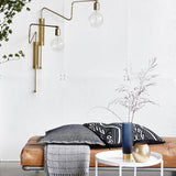 Modern Industrial Rotating Swing Arm Wall Sconce Set of 2 Brass and Black Adjustable Lamp