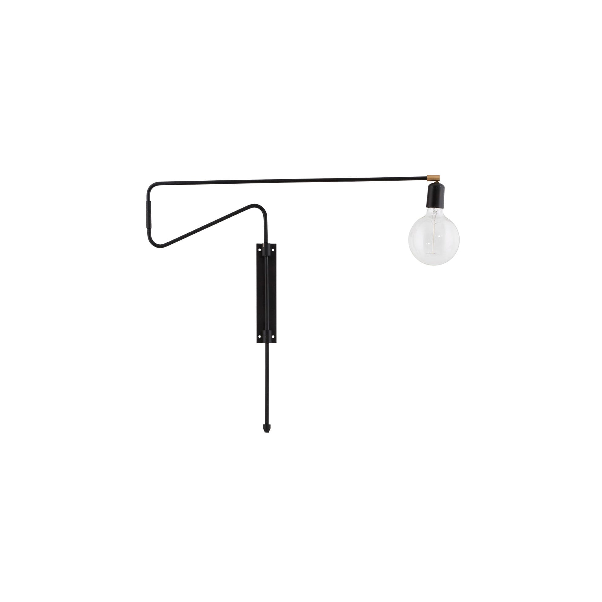 Modern Industrial Rotating Swing Arm Wall Sconce Set of 2 Brass and Black Adjustable Lamp