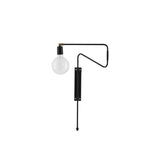 Modern Industrial Rotating Swing Arm Wall Sconce Set of 2 Brass and Black Adjustable Lamp