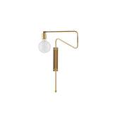Modern Industrial Rotating Swing Arm Wall Sconce Set of 2 Brass and Black Adjustable Lamp