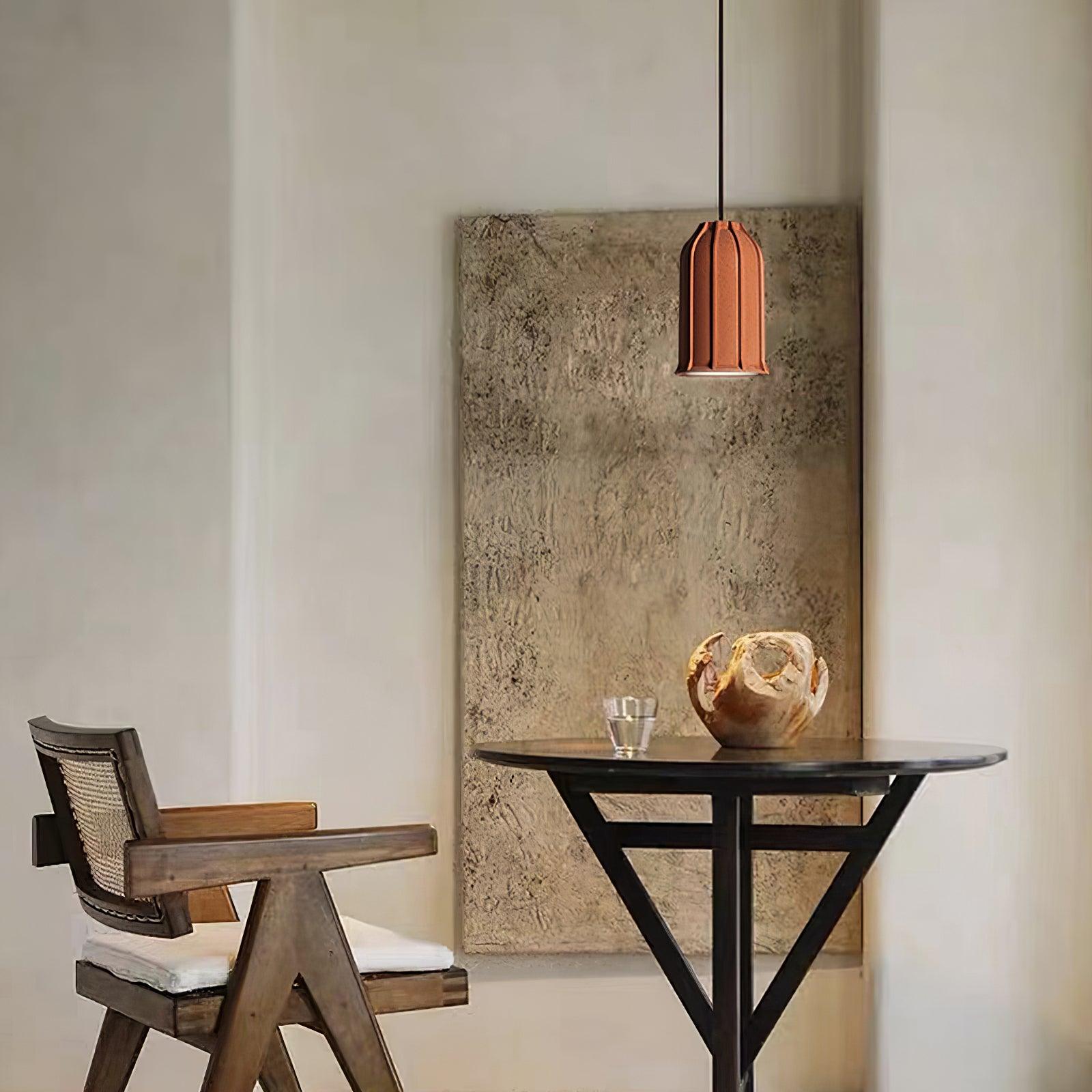 Modern Industrial Skeleton Cement Pendant Light Vintage Cast Mold Style Ceiling Hanging Lamp