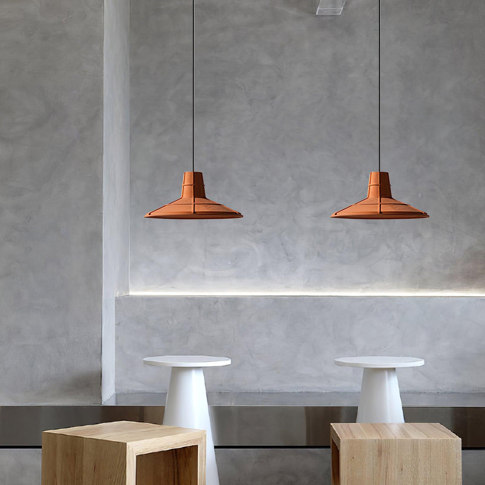 Modern Industrial Skeleton Cement Pendant Light Vintage Cast Mold Style Ceiling Hanging Lamp