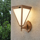 Modern Industrial Solar Powered LED Outdoor Wall Sconce Waterproof Tapered Exterior Porch Light