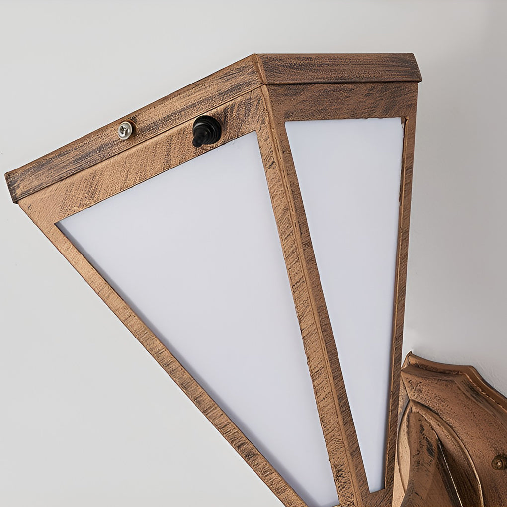 Modern Industrial Solar Powered LED Outdoor Wall Sconce Waterproof Tapered Exterior Porch Light