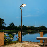 Modern Industrial Solar Powered LED Post Street Light in Matte Black Finish