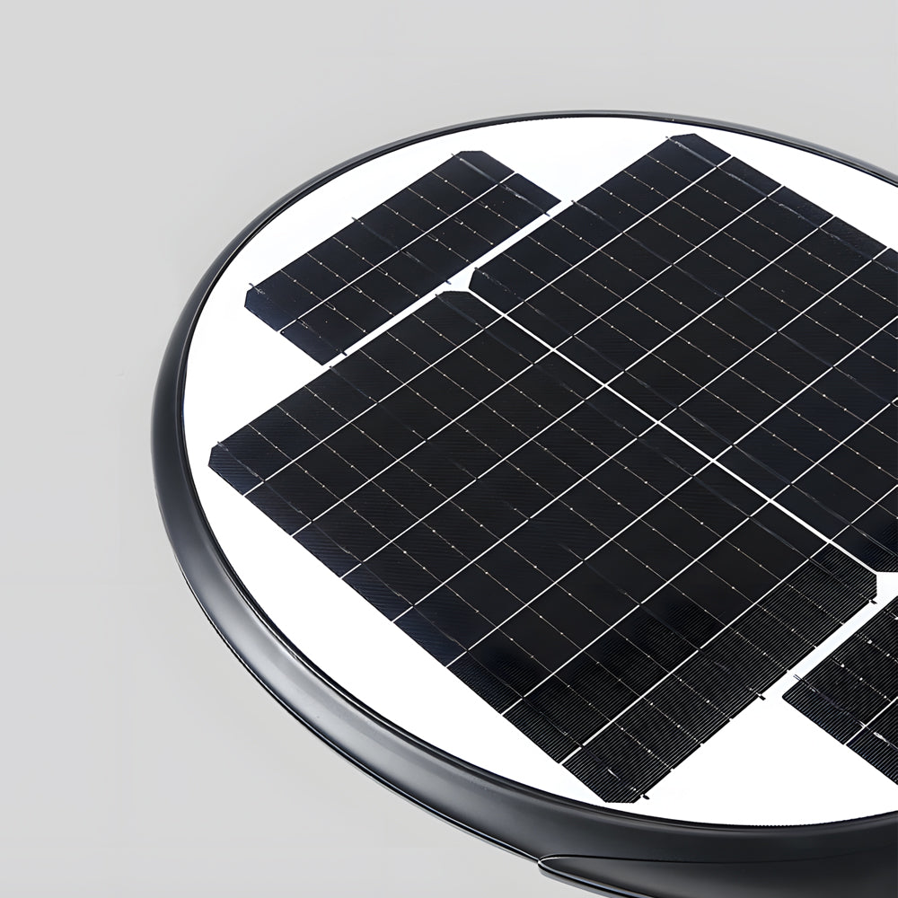 Modern Industrial Solar Powered LED Post Street Light in Matte Black Finish