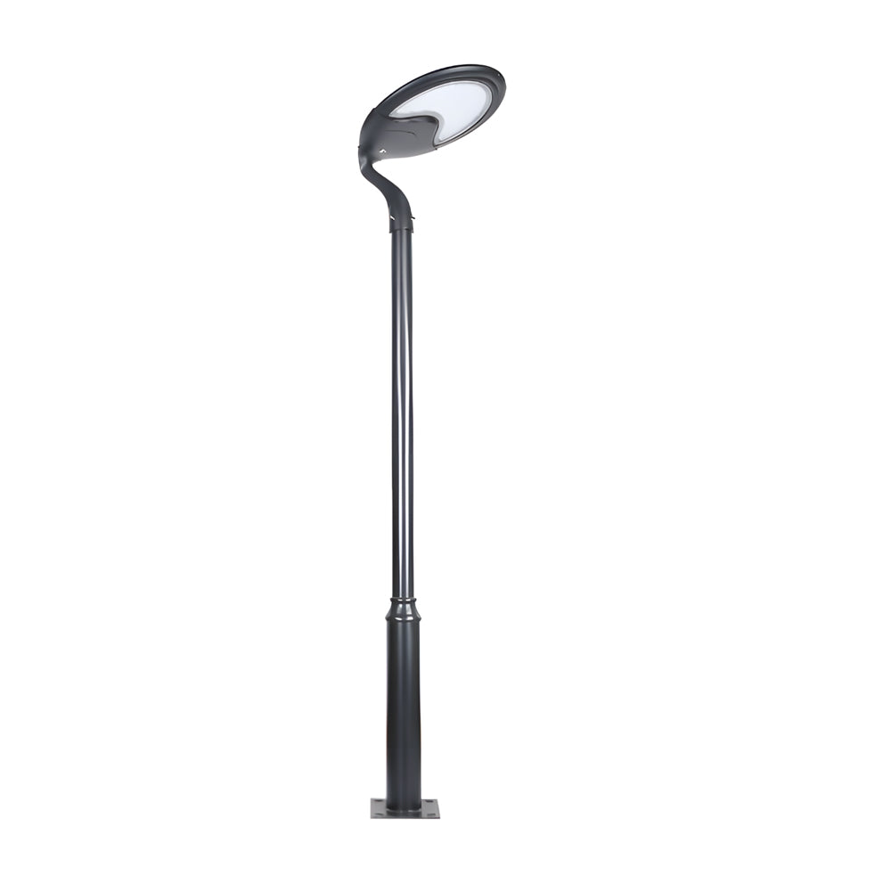 Modern Industrial Solar Powered LED Post Street Light in Matte Black Finish