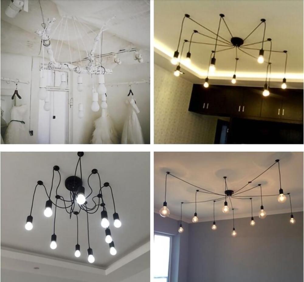 Modern Industrial Spider Adjustable Multi Arm Ceiling Chandelier Pendant Light