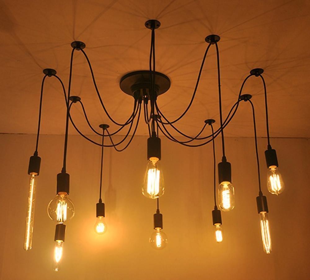 Modern Industrial Spider Adjustable Multi Arm Ceiling Chandelier Pendant Light
