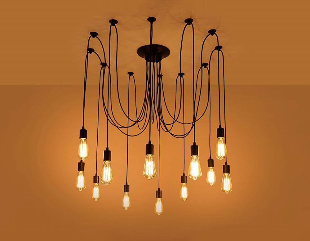 Modern Industrial Spider Adjustable Multi Arm Ceiling Chandelier Pendant Light
