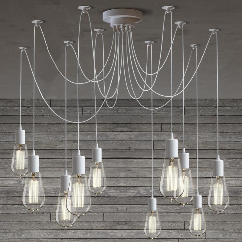 Modern Industrial Spider Adjustable Multi Arm Ceiling Chandelier Pendant Light