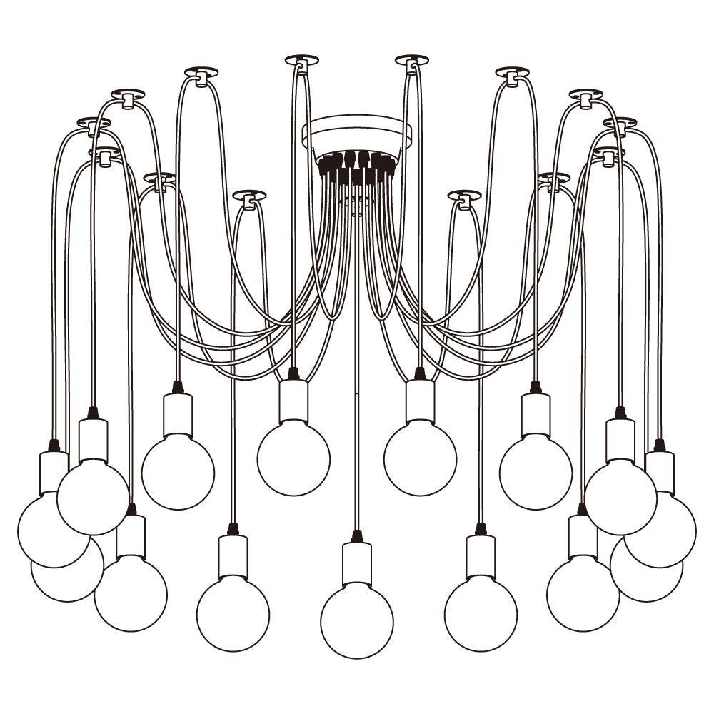 Modern Industrial Spider Adjustable Multi Arm Ceiling Chandelier Pendant Light